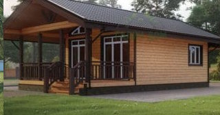 Проект одноэтажного дома из бруса с террасой - Строительство в Ивантеевке от Строй-Внт от 137124 руб.
